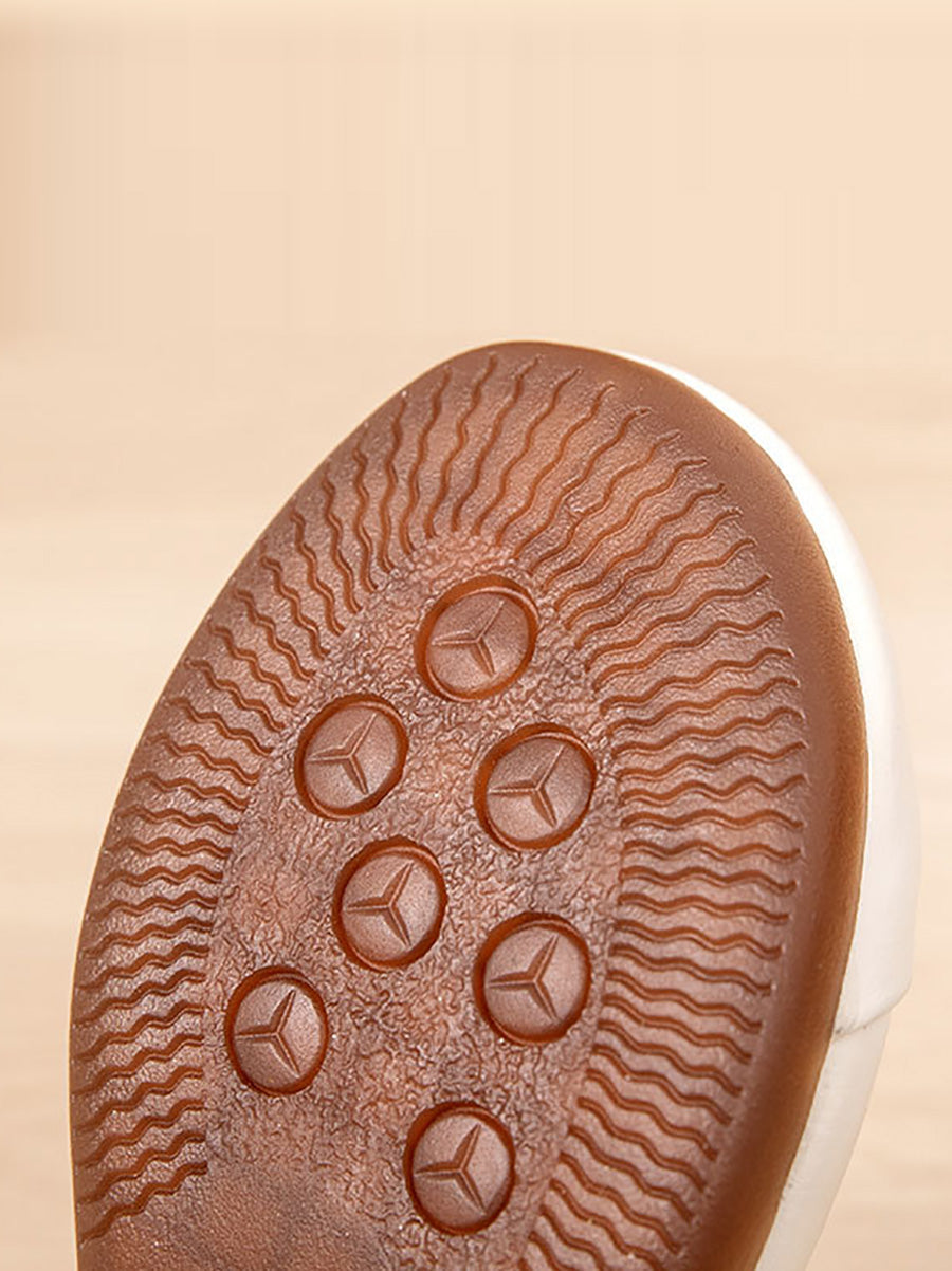 Women Vintage Genuine Leather Hollow Out Low Heel Shoes