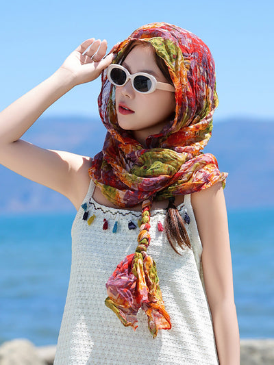 Women Fashion Hand-woven Braids Scarf
