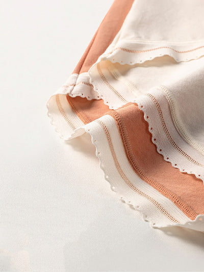 6 Pieces Summer Women Colorblock High Waist Underwear