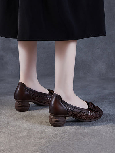 Women Summer Leather Flower Hollow Out Bowknot Shoes