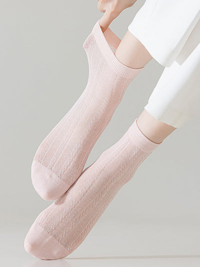 4 Pairs Women Summer Thin Cotton Socks