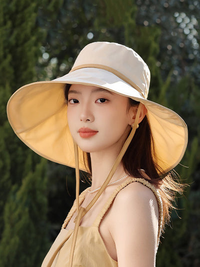 Women Casual Summer Colorblock Sunproof Hat