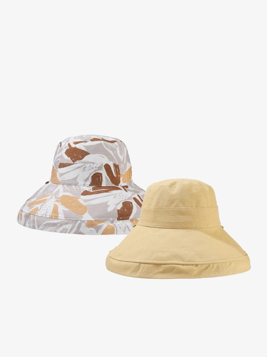 Women Summer Flower Dual-side Wearing Sunproof Hat