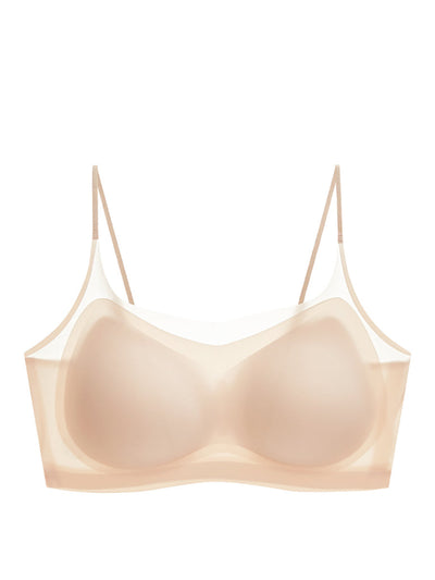 Women Summer Casual Satin Pure Color Seamless Bra