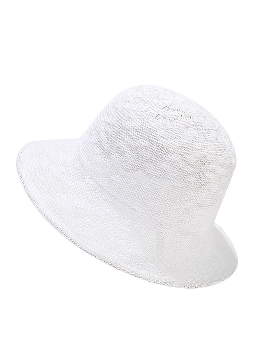 Women Summer Casual Thin Knitted Bucket Hat