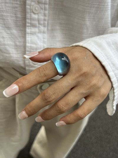 Geometric Shiny Slightly Sheer Rings Accessories