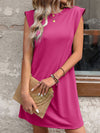 A-Line Loose Solid Color Split-Joint Round-Neck Mini Dresses
