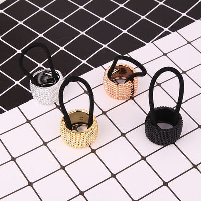 women's classic style circle plastic plating hair tie