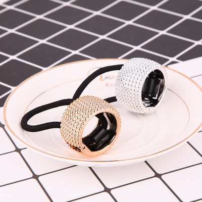 women's classic style circle plastic plating hair tie