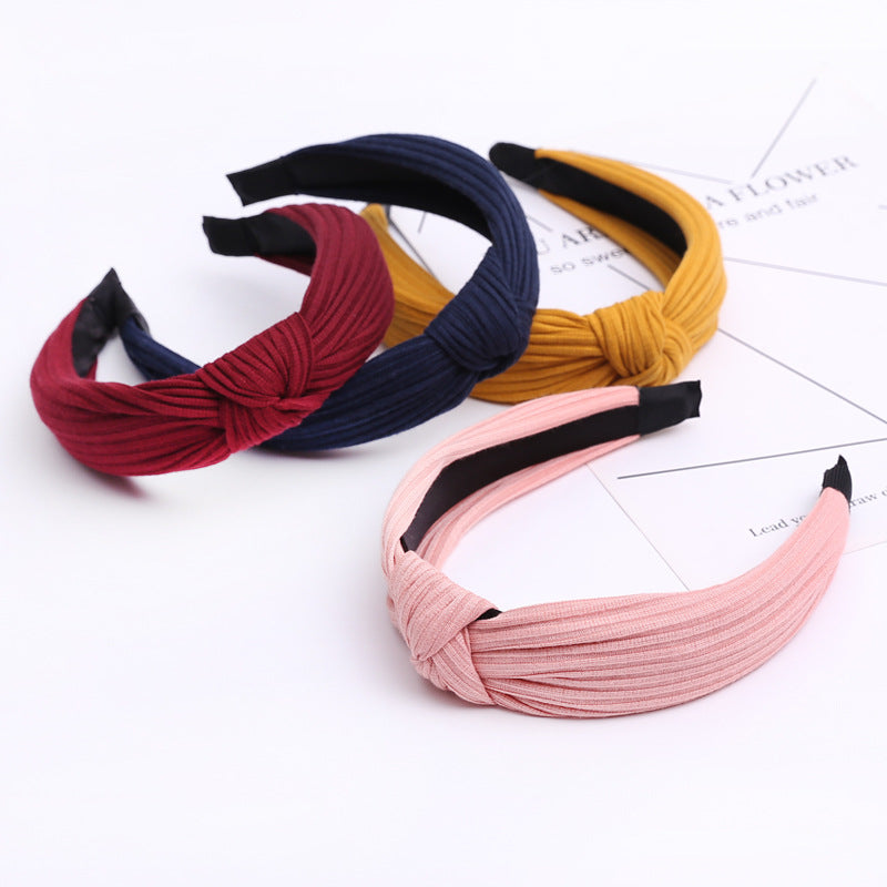 fashion solid color cloth handmade hair band 1 piece