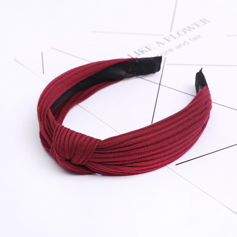 fashion solid color cloth handmade hair band 1 piece