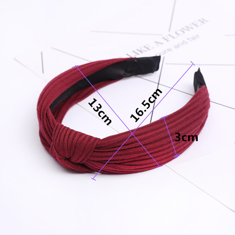 fashion solid color cloth handmade hair band 1 piece