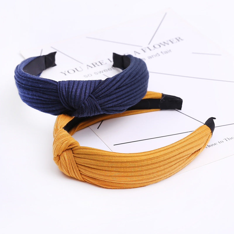 fashion solid color cloth handmade hair band 1 piece