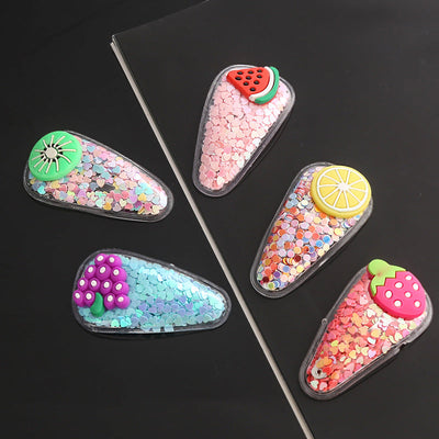cute fruit sequin plastic hair clip 1 piece