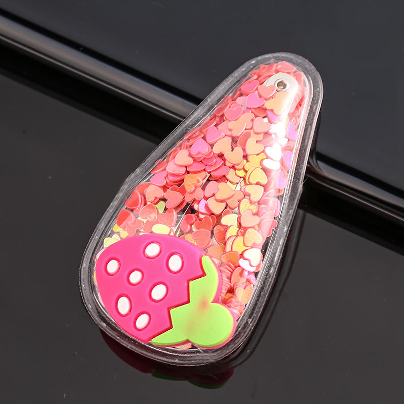 cute fruit sequin plastic hair clip 1 piece