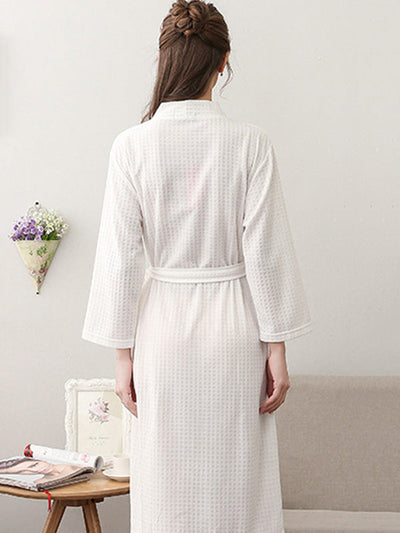 Comfortable Solid Bandage Thin Pajama Robe