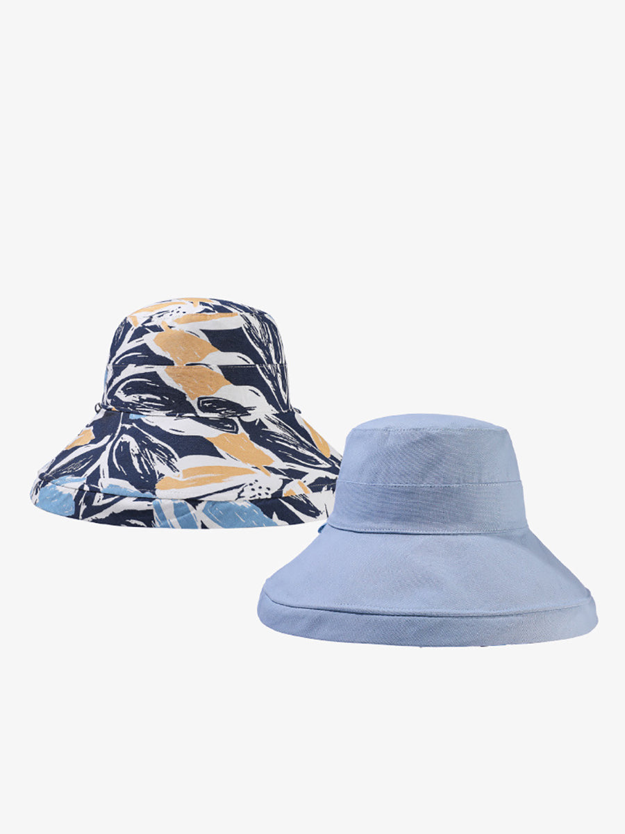 Women Summer Flower Dual-side Wearing Sunproof Hat