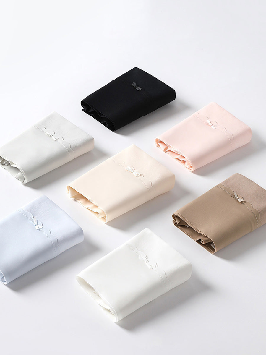 7 Pieces Summer Women Artsy Pure Color Underwear