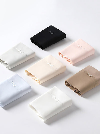 7 Pieces Summer Women Artsy Pure Color Underwear