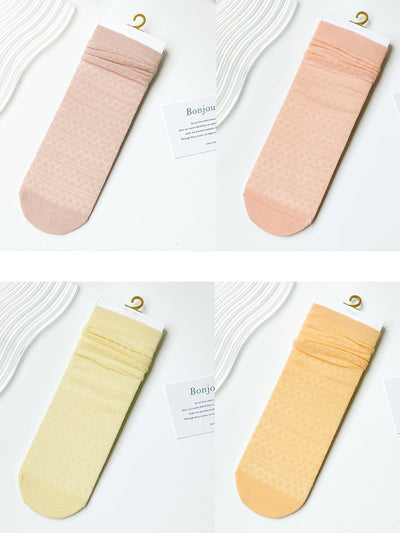 4 Pairs Women Casual Cotton Thin Socks