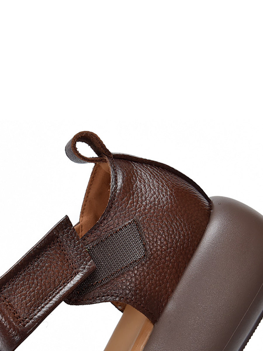 Women Casual Summer Leather Weave Platform Sandals