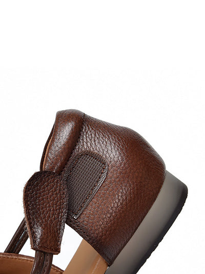 Women Casual Summer Genuine Leather Low Heel Shoes