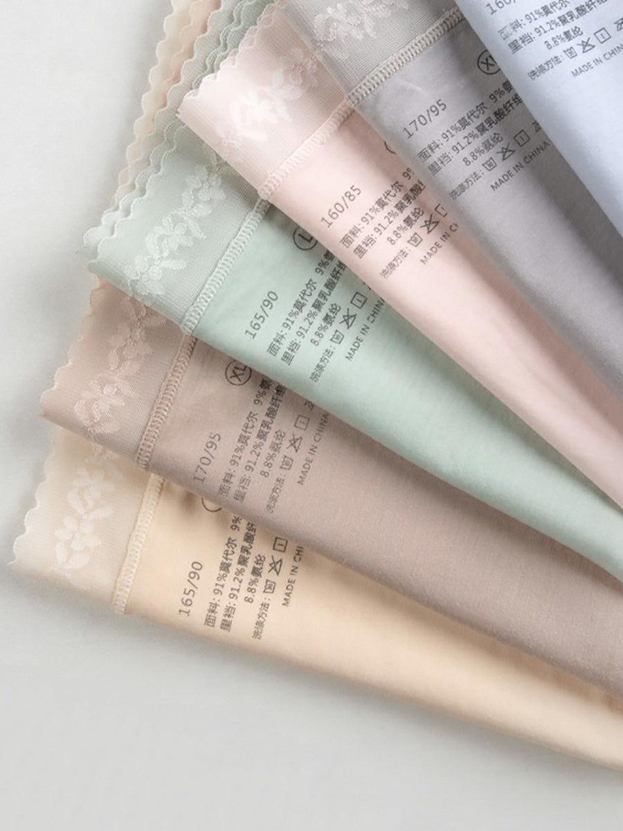 5 Pieces Summer Women Casual High Waist Lace Underwear