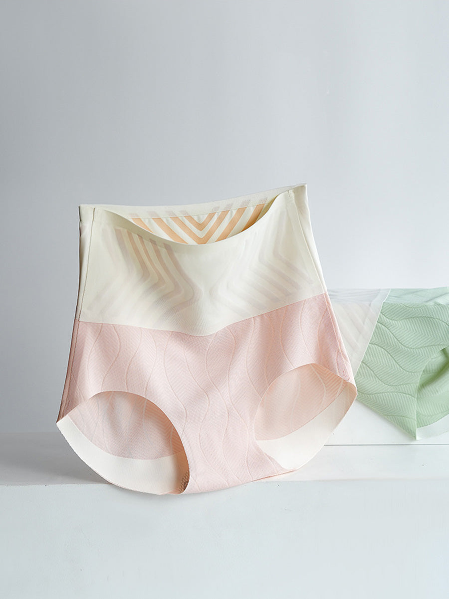 4 Pieces Summer Women Colorblock High Waist Underwear