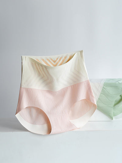 4 Pieces Summer Women Colorblock High Waist Underwear