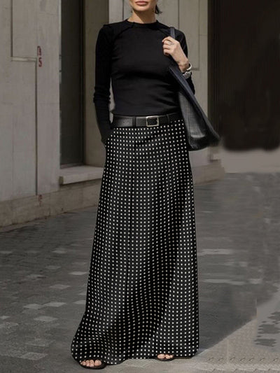 H-Line Loose Polka-Dot Split-Joint Skirts