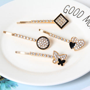 fashion geometric alloy plating artificial pearls hair clip 1 set