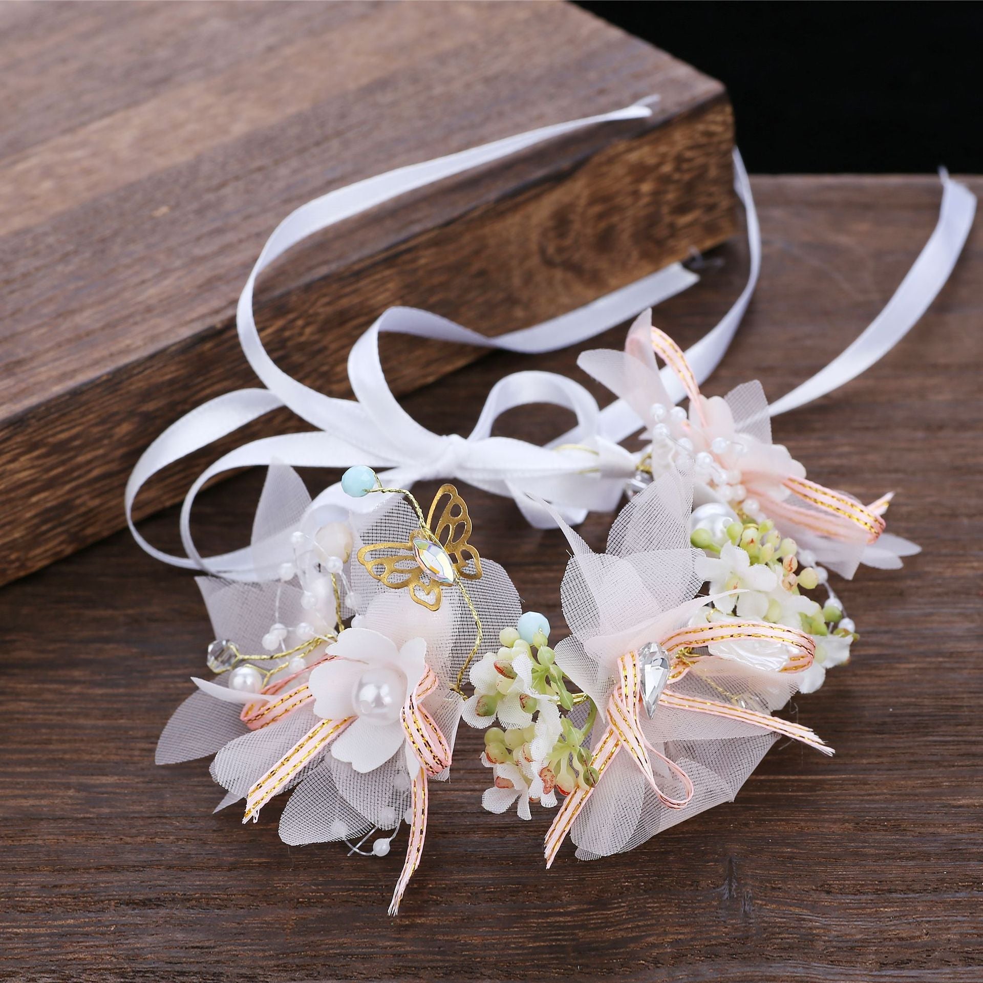 new flower butterfly garland wedding bride headwear headband
