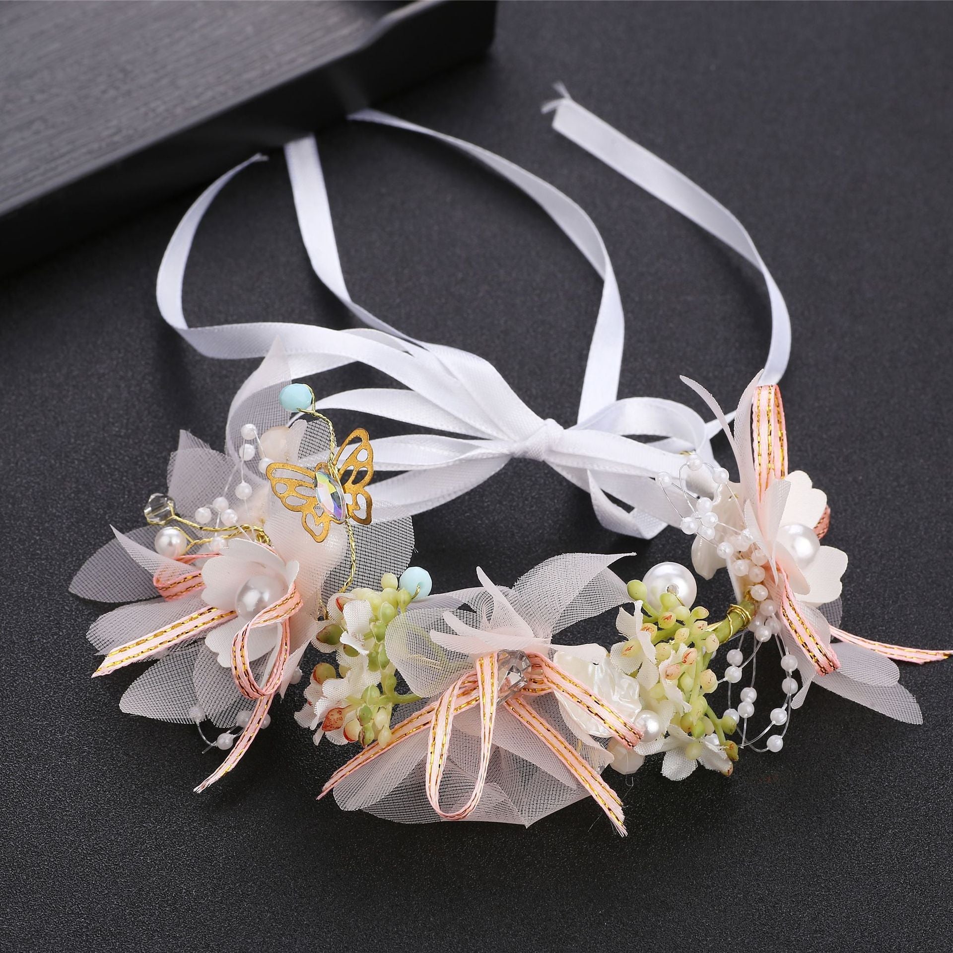 new flower butterfly garland wedding bride headwear headband
