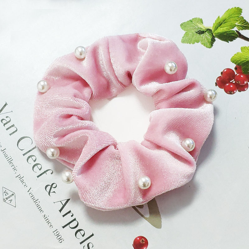 pearl velvet fashion hair scrunchies
