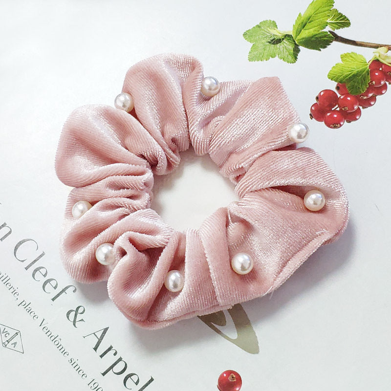 pearl velvet fashion hair scrunchies