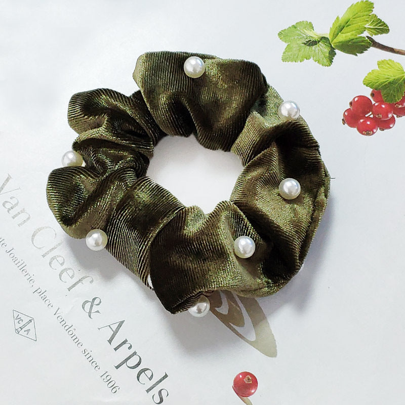 pearl velvet fashion hair scrunchies