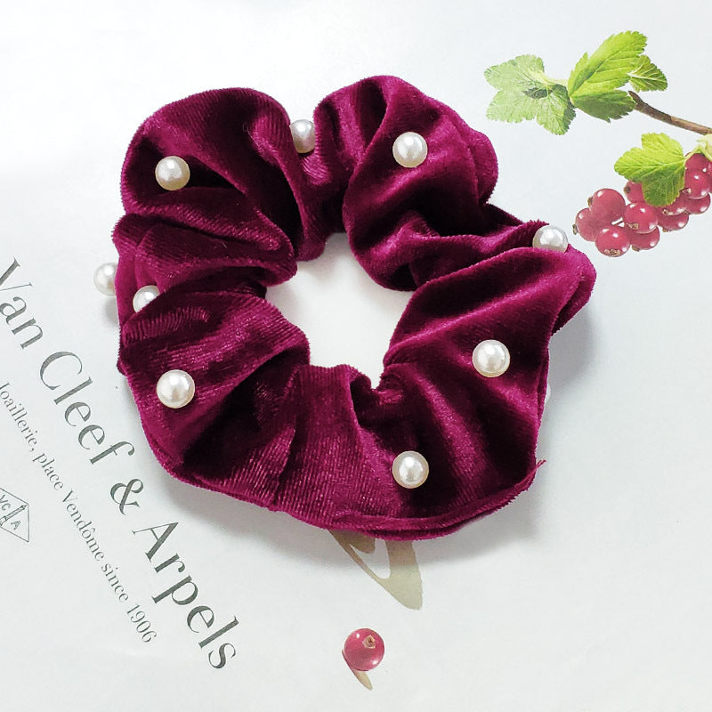 pearl velvet fashion hair scrunchies
