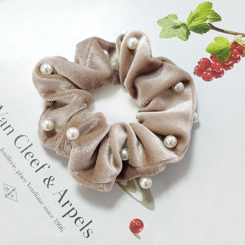 pearl velvet fashion hair scrunchies