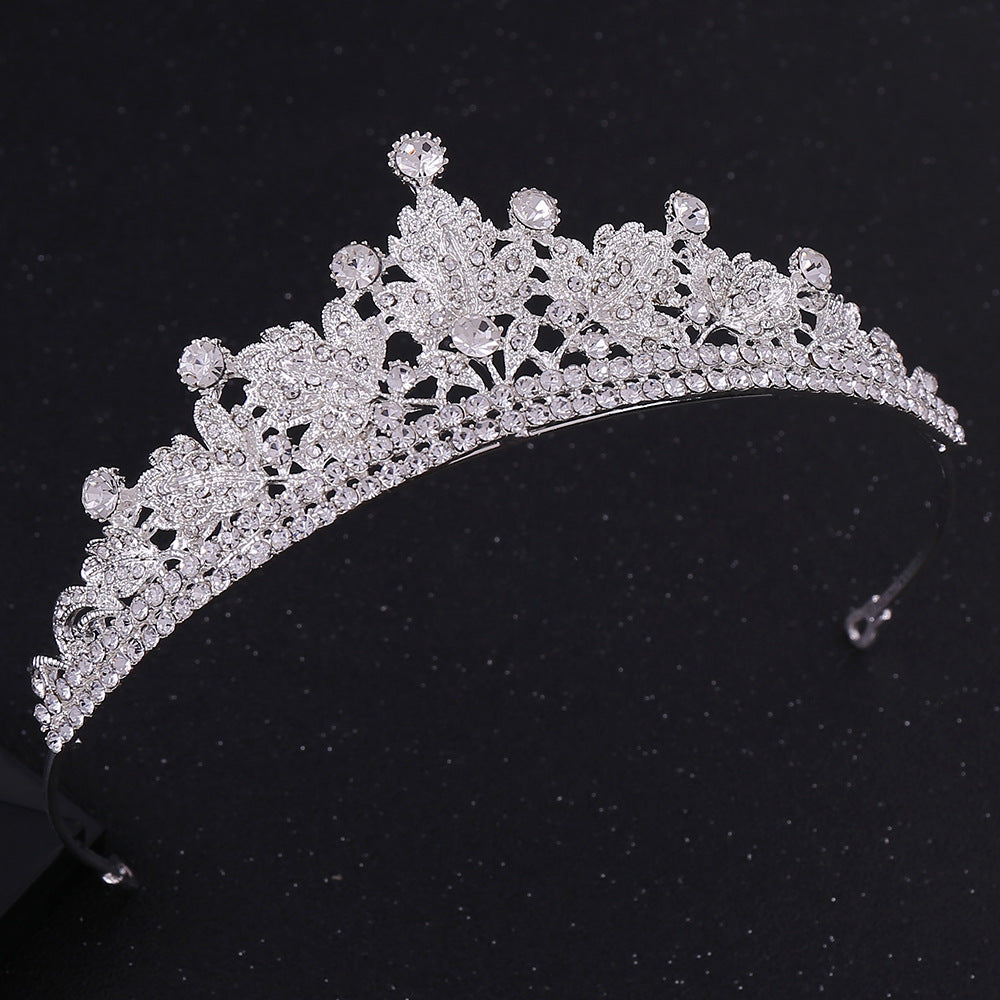 fashion leaf crown alloy inlay rhinestones crown 1 piece