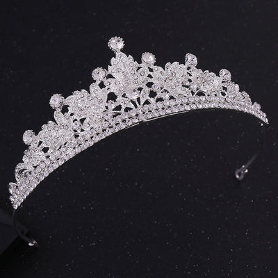 fashion leaf crown alloy inlay rhinestones crown 1 piece