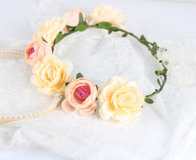 europe and the united states cross-border new headwear bohemian beach rose flower headband bride bridesmaid garland hairband