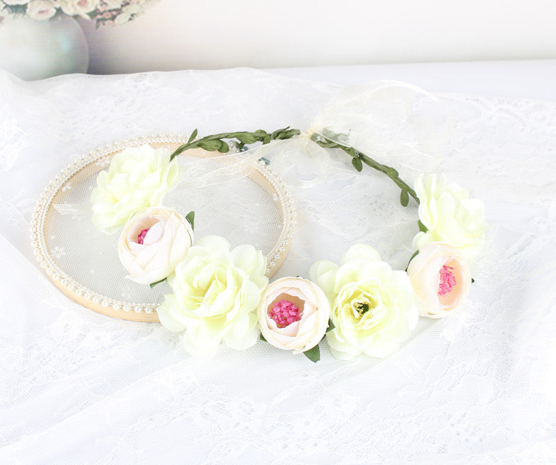 europe and the united states cross-border new headwear bohemian beach rose flower headband bride bridesmaid garland hairband