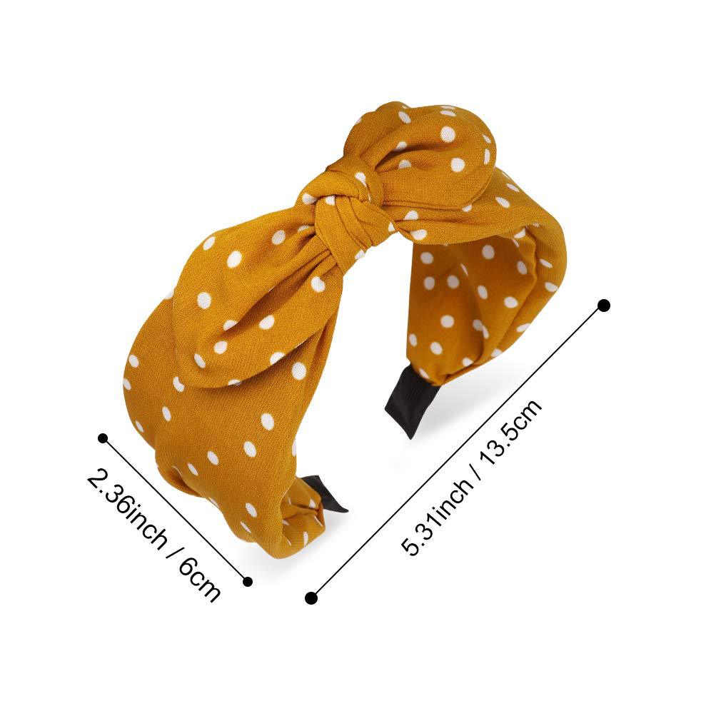 fashion polka dots bow knot cloth printing hair band 1 piece