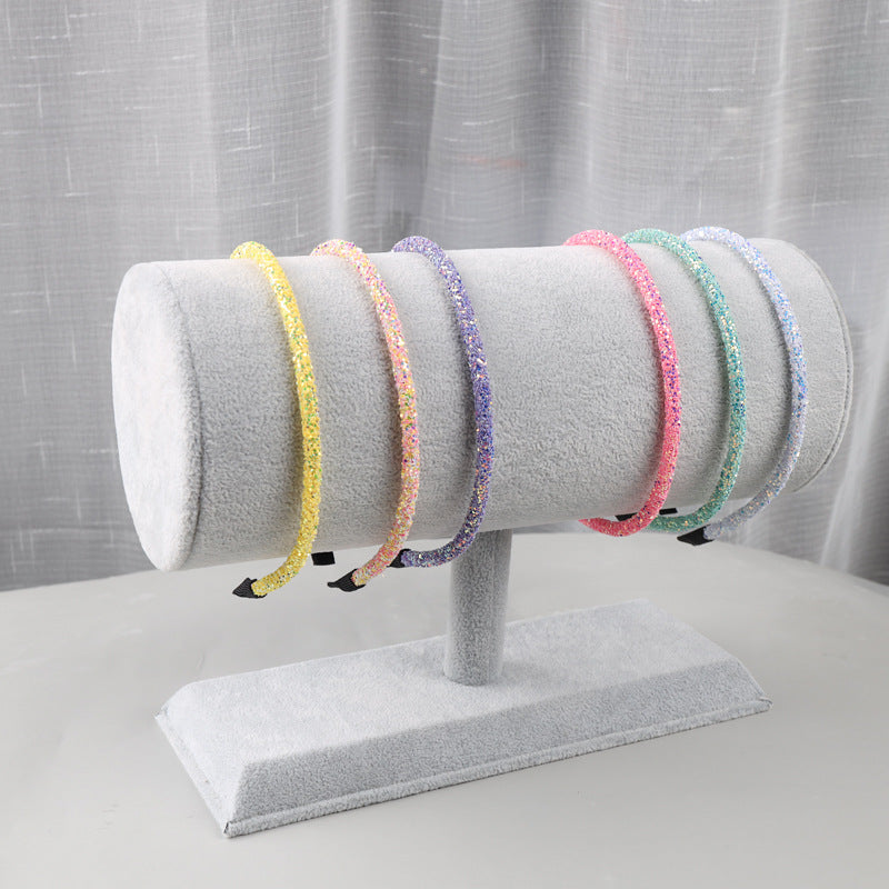 fashion youth vitality plastic sequins headband female color fine side wild headband girl heart hair accessories