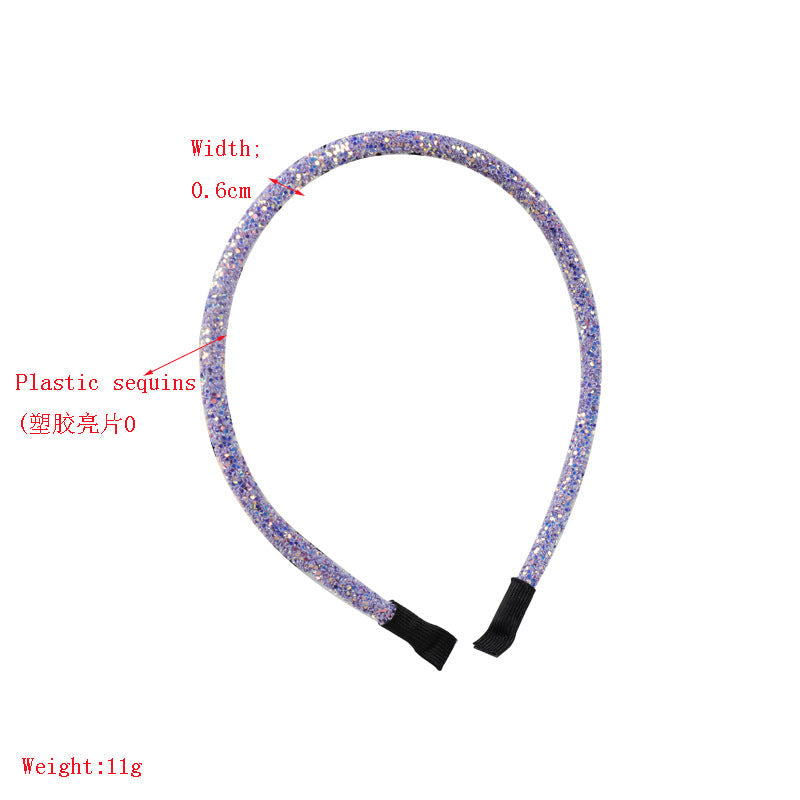 fashion youth vitality plastic sequins headband female color fine side wild headband girl heart hair accessories
