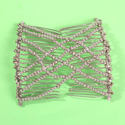 women's lady flower alloy resin seed bead insert comb