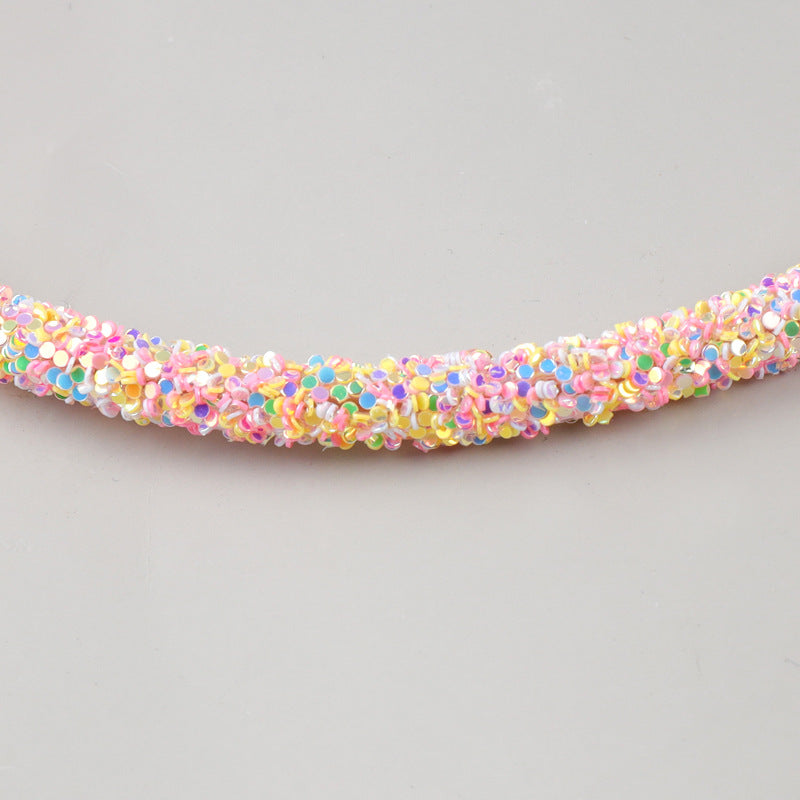 fashion youth vitality plastic sequins headband female color fine side wild headband girl heart hair accessories