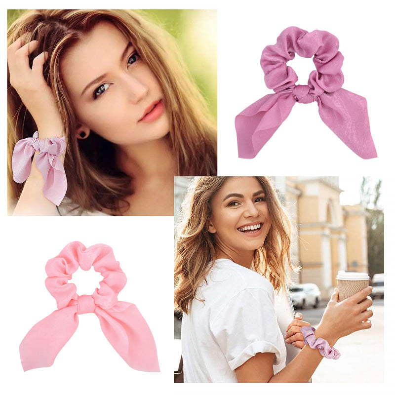 elegant basic simple style solid color cloth hair tie