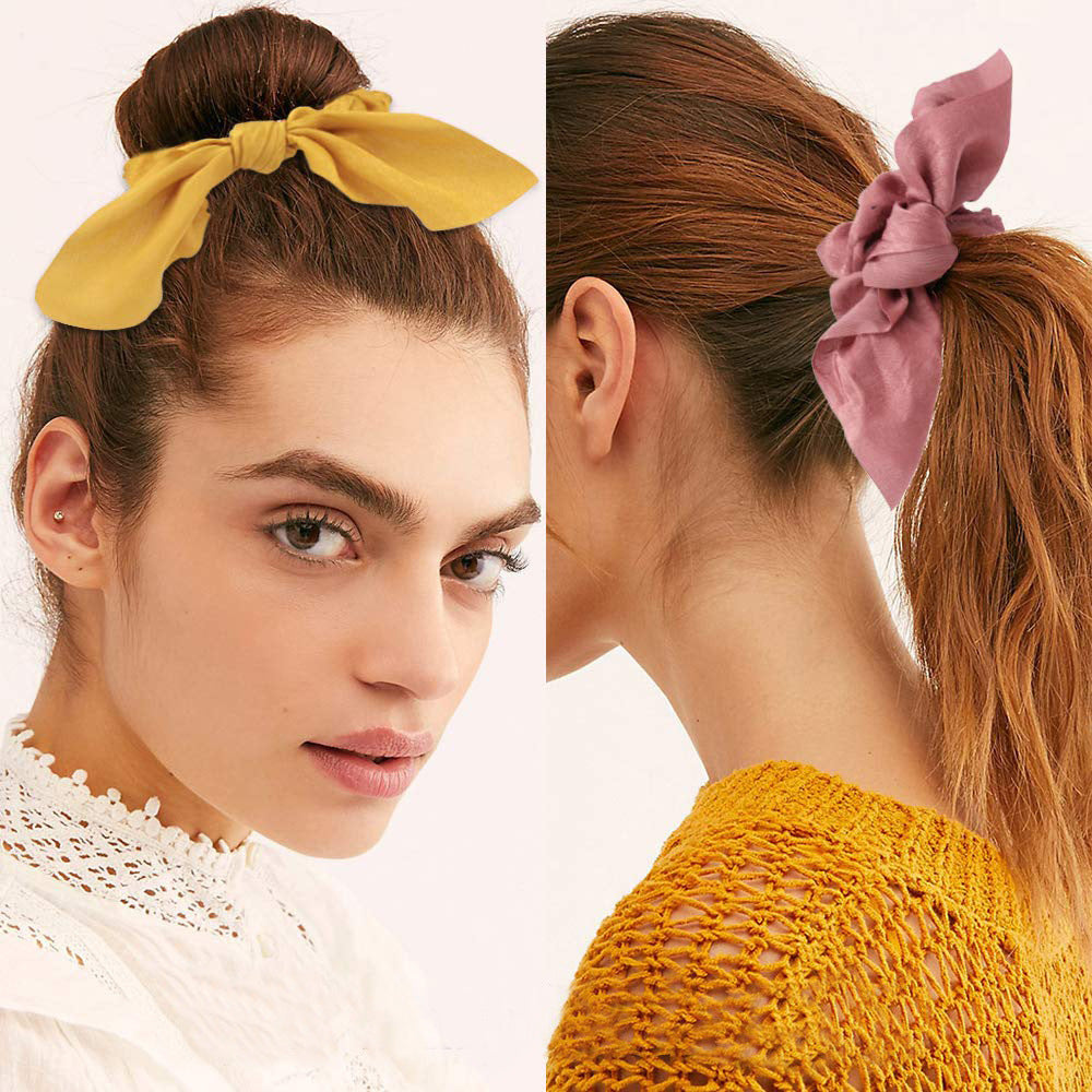 elegant basic simple style solid color cloth hair tie