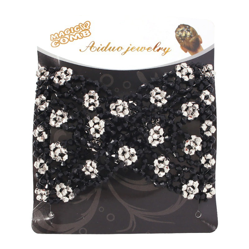 women's lady flower alloy resin seed bead insert comb